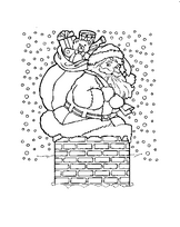 coloriage le pere noel descend une cheminee